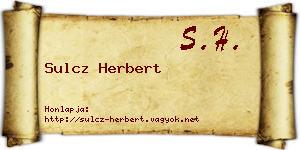 Sulcz Herbert névjegykártya